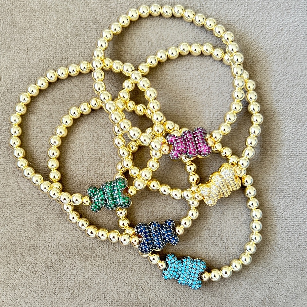 Benevolent Beads || Pave Bear Collection 14k Gold filled Bracelets (1) piece